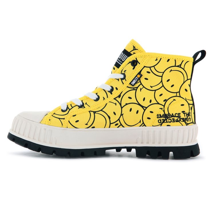 Bottes Palladium Pallashock Smiley Ao Femme Jaune | FR ZIM530H